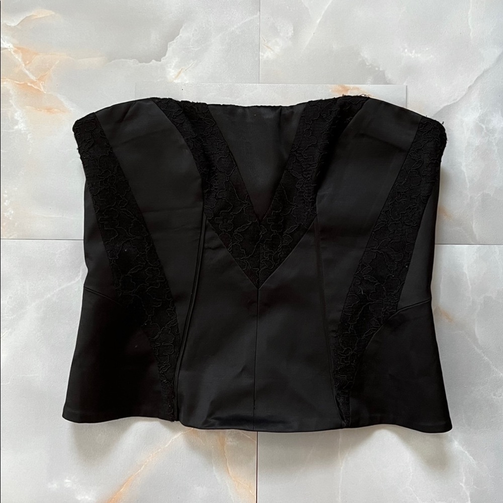 Bebe Black & Lace Bustier Tagged Size: 8